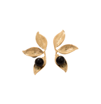 Leaf & Berry Metallic Hoop Earrings
