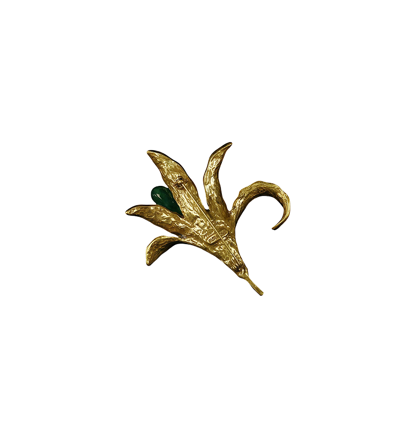 Retro Green Lily of the Valley Brooch
