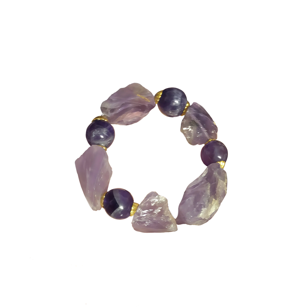 Natural Amethyst Raw Crystal Bracelet