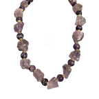 Natural Amethyst Crystal Raw Stone Necklace