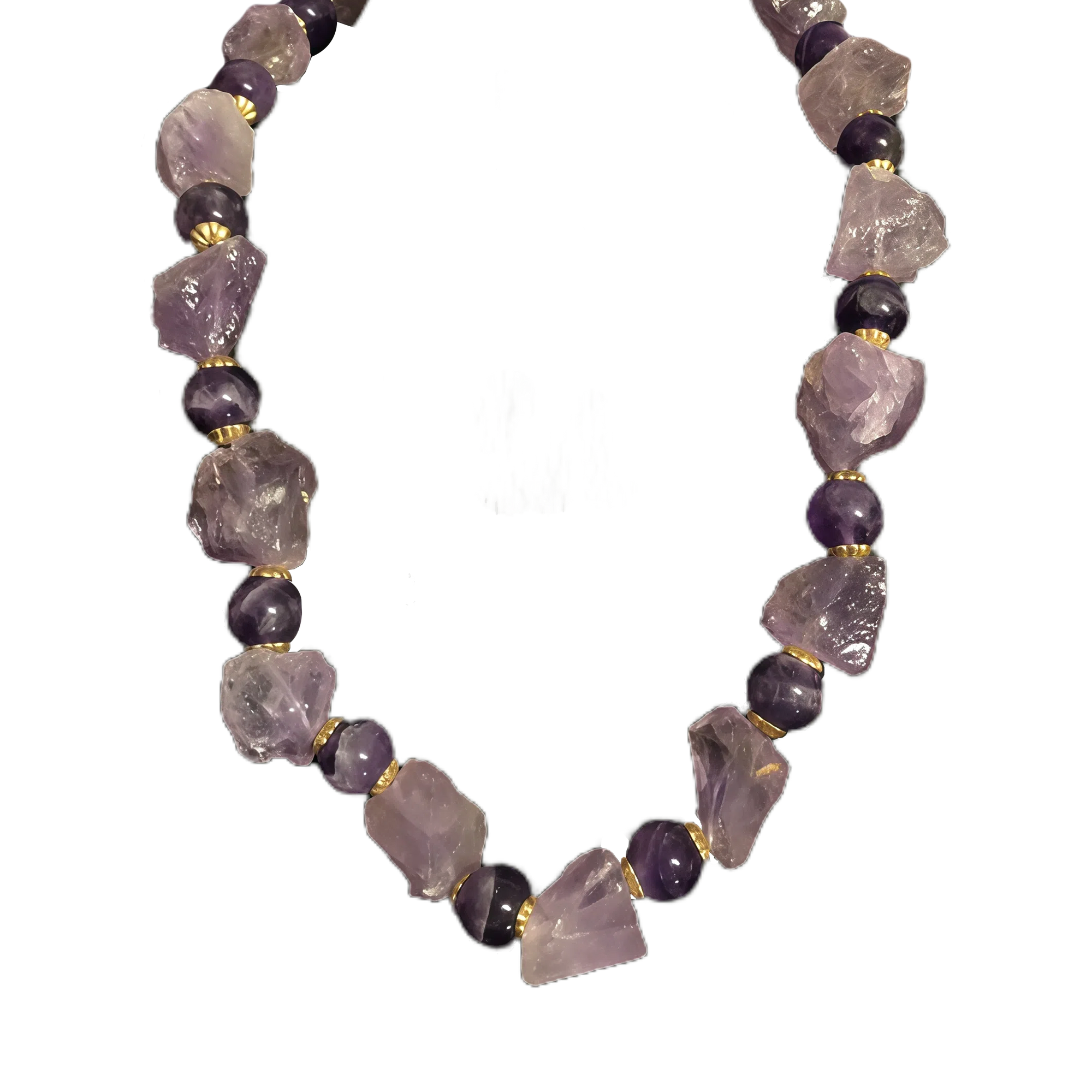 Natural Amethyst Crystal Raw Stone Necklace