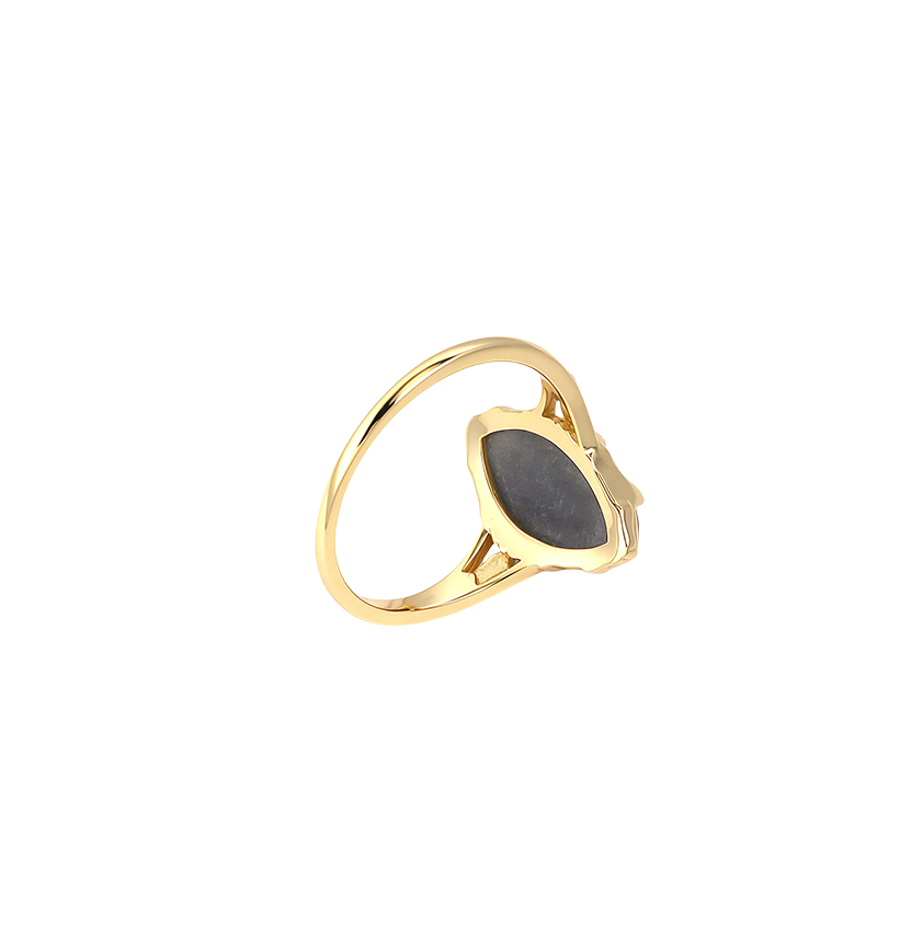 Vintage Marquette Labradorite Gold-Plated Silver Ring