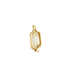 Gold Rutilated Zircon Inlaid Sterling Silver Pendant