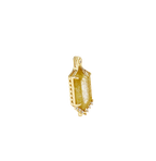 Gold Rutilated Zircon Inlaid Sterling Silver Pendant