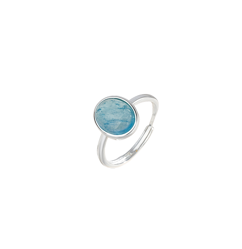 Minimalist Aquamarine Sterling Silver Ring
