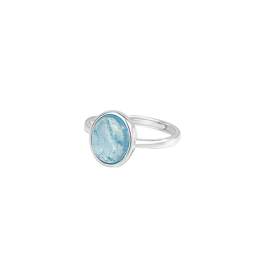 Minimalist Aquamarine Sterling Silver Ring