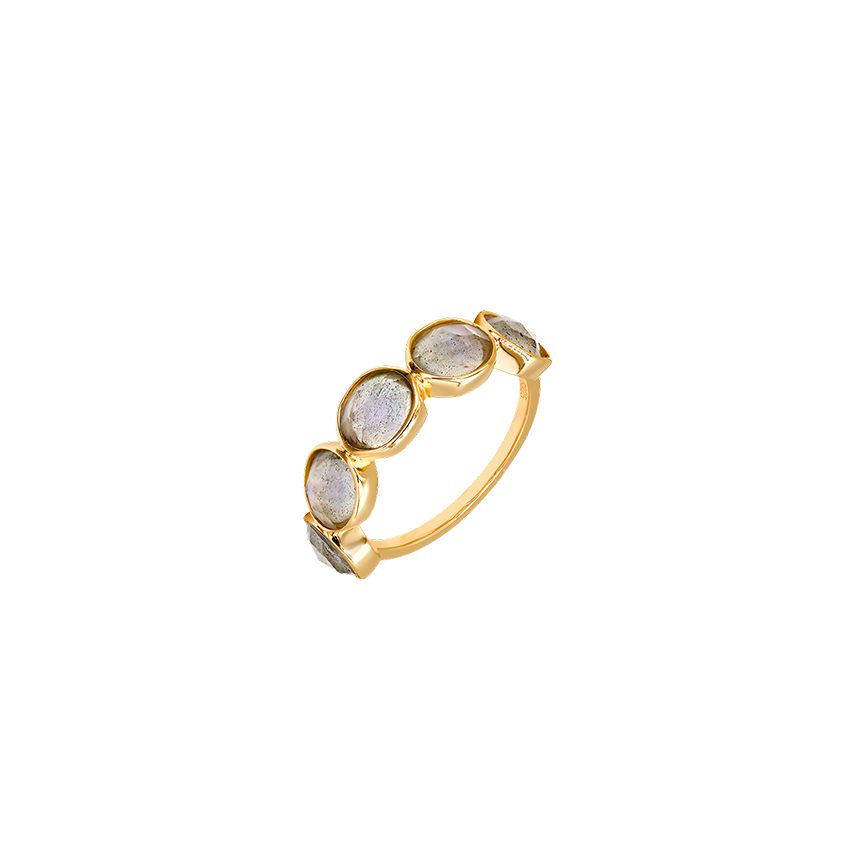 French Vintage Labradorite Flash Ring