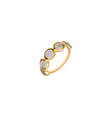 French Vintage Labradorite Flash Ring