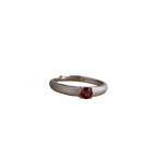 Brushed Matte Natural Colored Gemstone Ring 