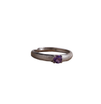 Brushed Matte Natural Colored Gemstone Ring
