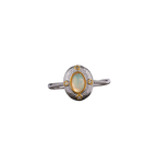 Gold & Silver Tone Natural Opal Gemstone Ring