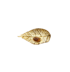 Artistic Leaf Natural Gemstone Open Ring