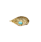 Artistic Leaf Natural Gemstone Open Ring