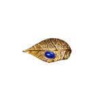 Artistic Leaf Natural Gemstone Open Ring
