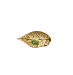 Artistic Leaf Natural Gemstone Open Ring