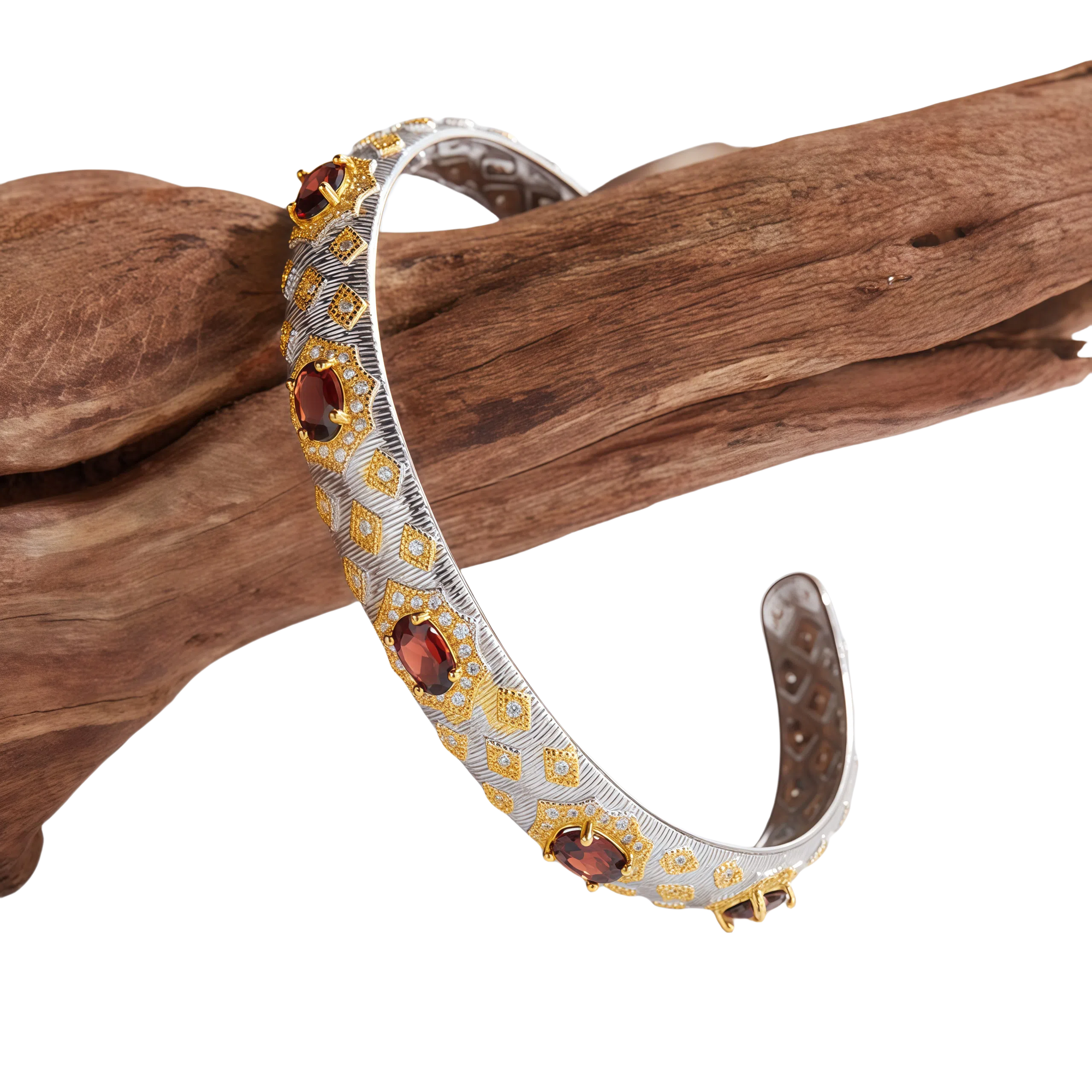 Silver Vintage Garnet Bracelet