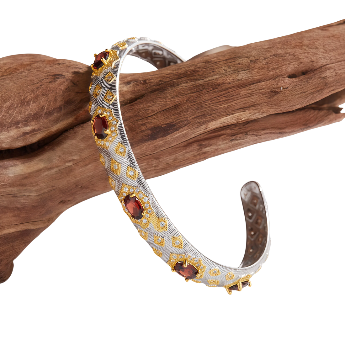 Silver Vintage Garnet Bracelet
