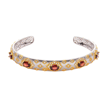 Silver Vintage Garnet Bracelet