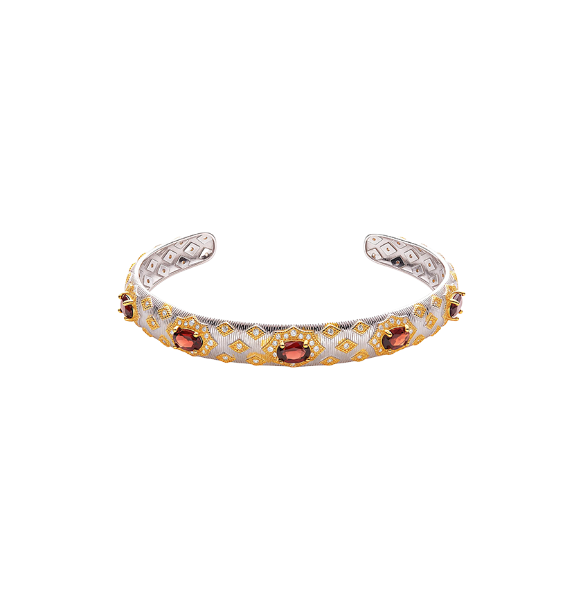 Silver Vintage Garnet Bracelet