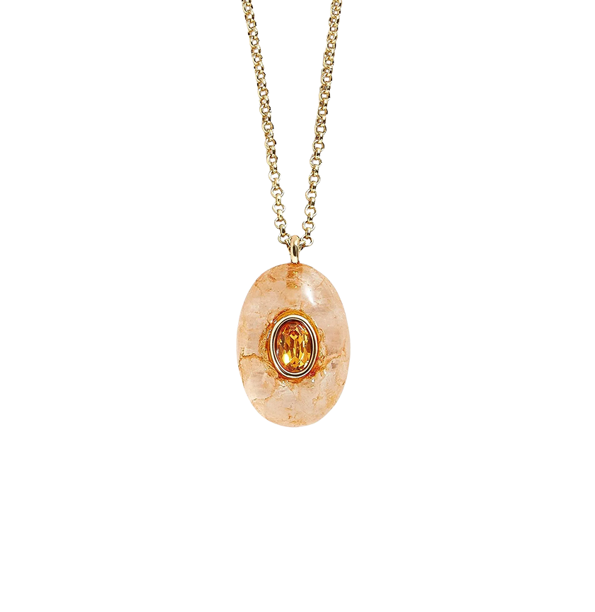Multicolor Natural Stone and Zircon Pendant