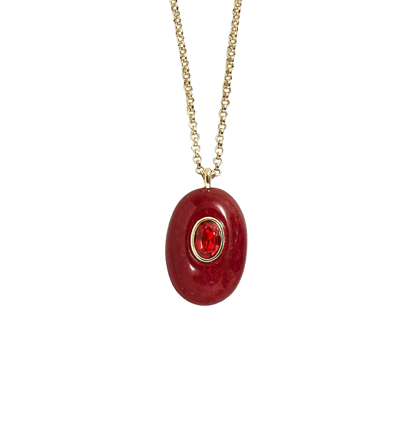 Multicolor Natural Stone and Zircon Pendant