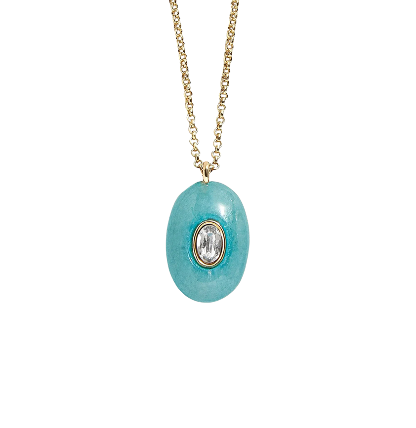 Multicolor Natural Stone and Zircon Pendant