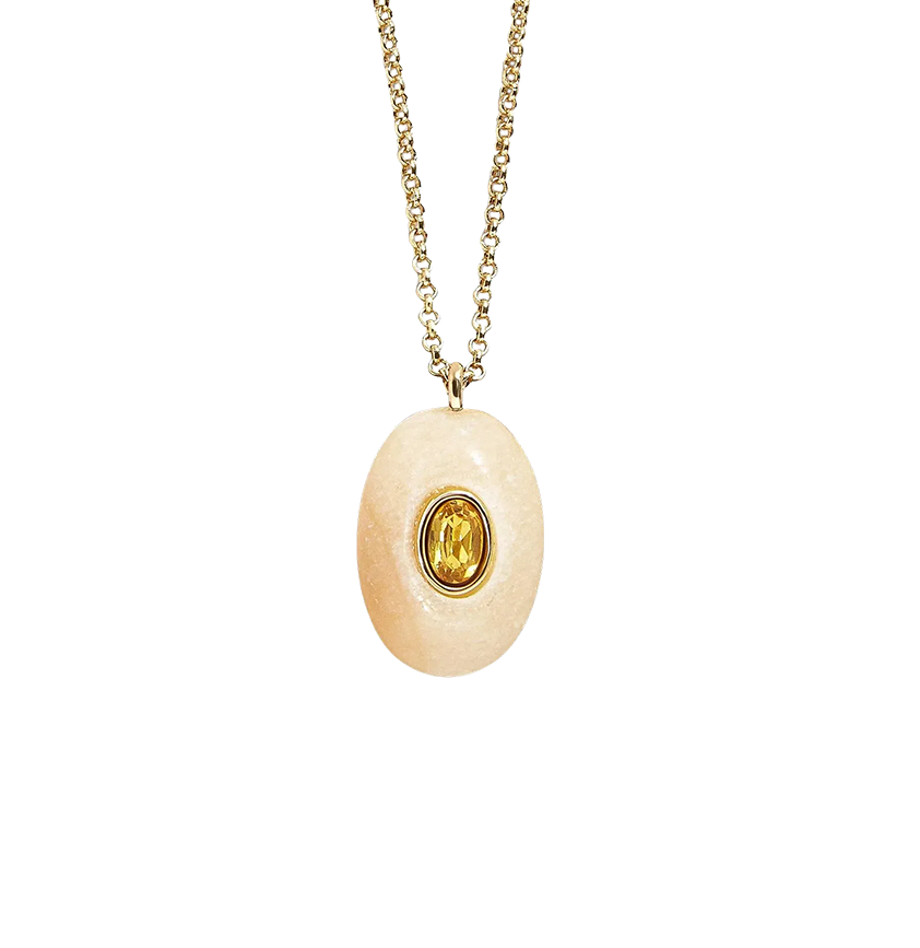 Multicolor Natural Stone and Zircon Pendant