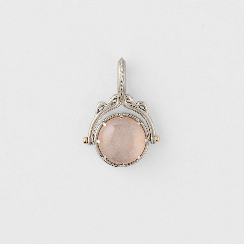 Orange Moonlight &amp; White Shell Reversible Necklace