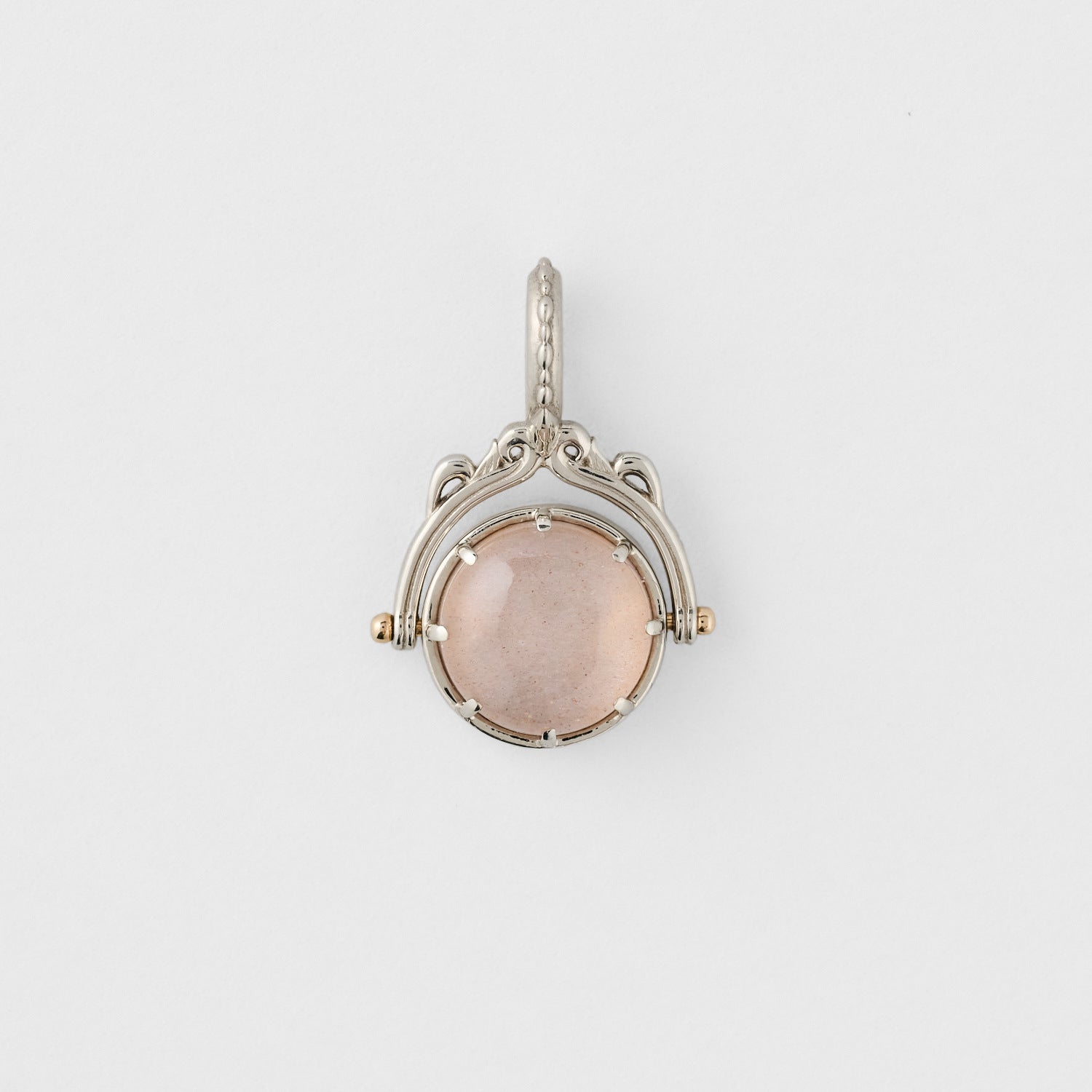 Orange Moonlight &amp; White Shell Reversible Necklace