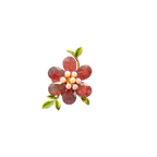 Pink Crystal Pearl Flower Brooch