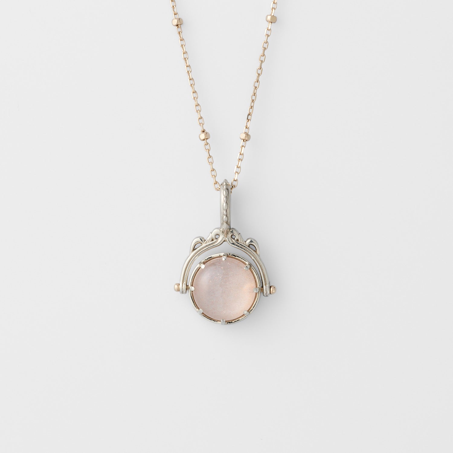 Orange Moonlight &amp; White Shell Reversible Necklace