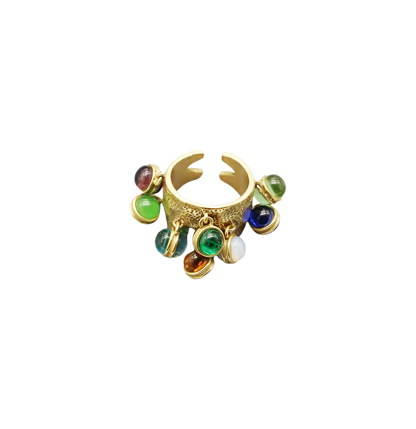 Vintage Glass Bead Cluster Ring
