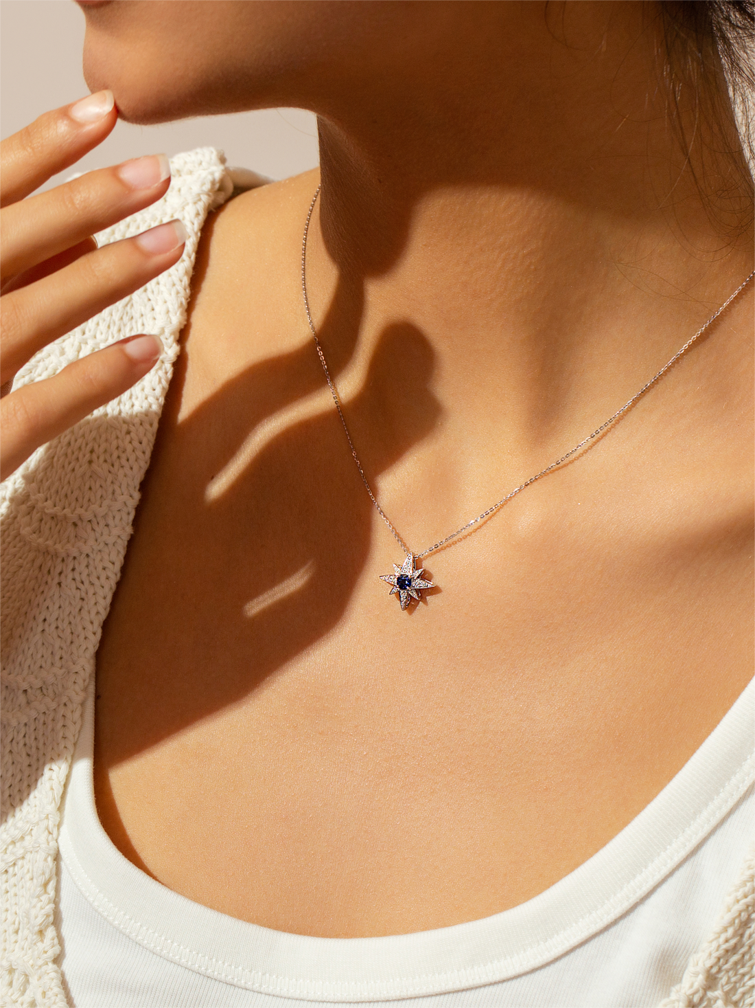 Sapphire & Diamond 18K Gold Pendant