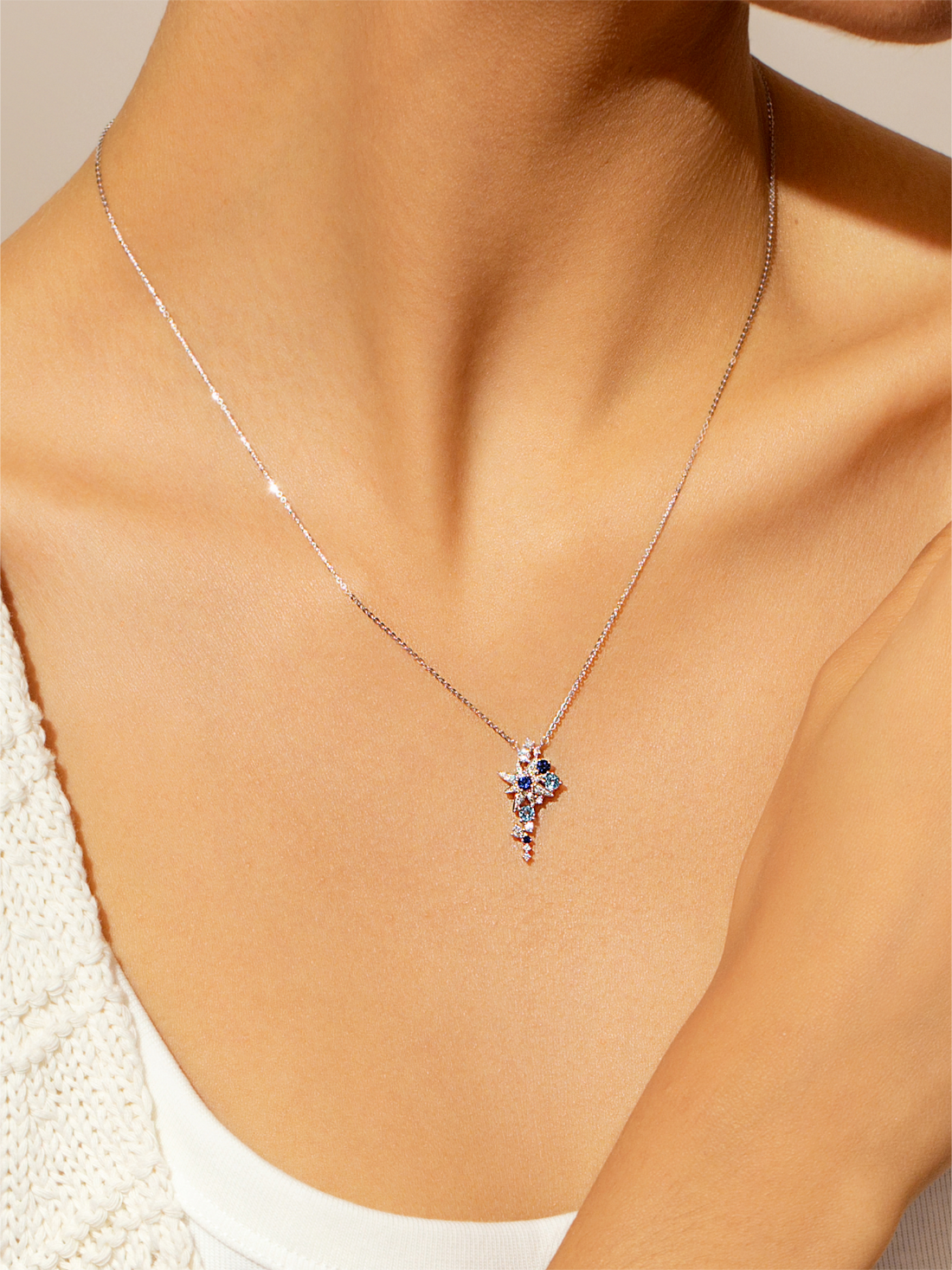 Sapphire & Diamond 18K Gold Pendant