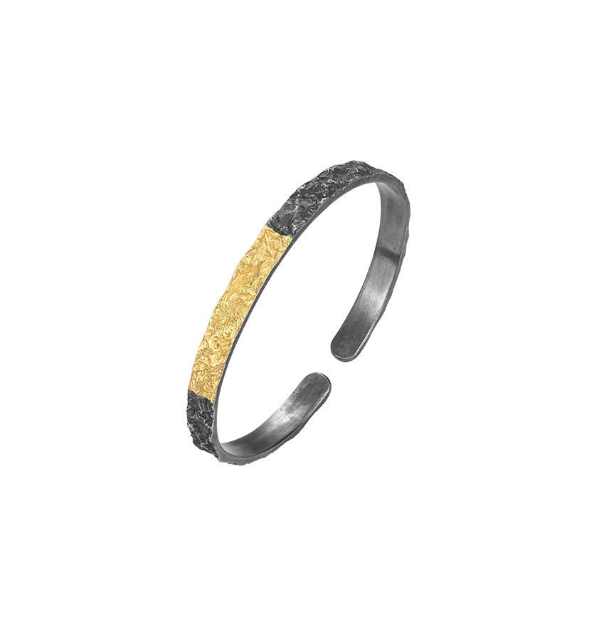 Silver Weave of Whispers Melted Gold Bracelet (Silm) - BYRDSTRÖM JEWELRY