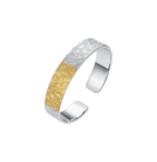 Silver Weave of Whispers Melted Gold Bracelet - BYRDSTRÖM JEWELRY