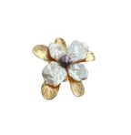 Silver Irregular Pearl Flower Brooch Pendant