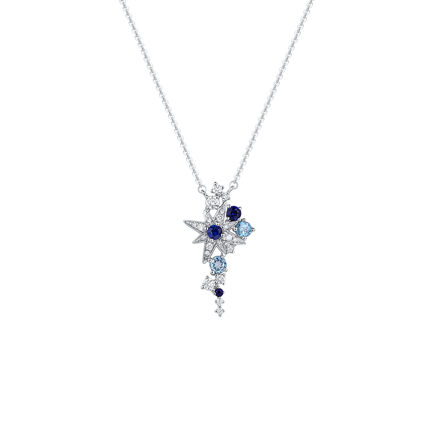 Polaris North Star Sapphire & Diamond 18K Gold Pendant - BYRDSTRÖM JEWELRY