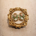 French Vintage Pearl Flower Earrings