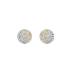 Silver and 24K Gold Zircon Moonlit Serenade Round Earrings - BYRDSTRÖM JEWELRY
