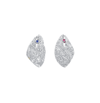 Silver Sapphire Leaf Earrings - BYRDSTRÖM JEWELRY