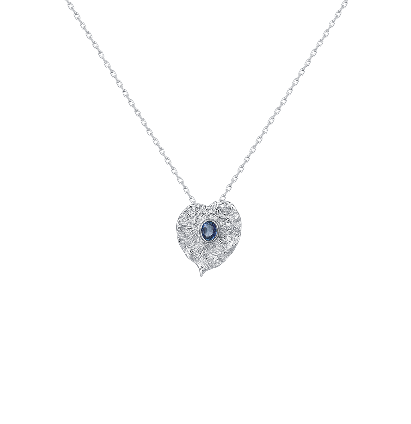Sapphire  Elm Silver Pendant