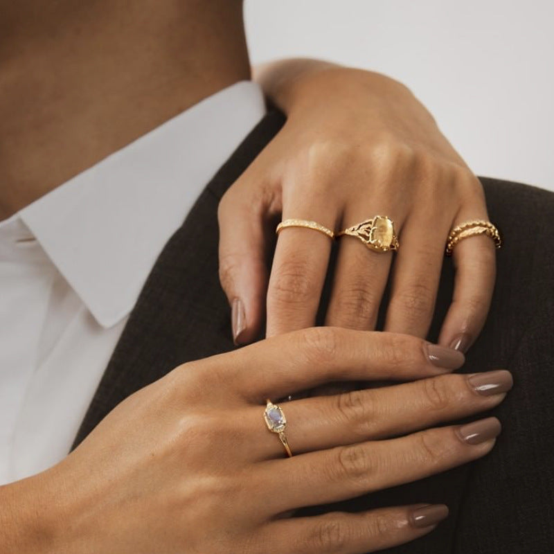 Transparent Rose Citrine Ring