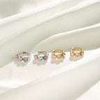 Silver Zircon Star Flower Earrings