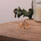 Vintage Marquette Labradorite 14K Gold-Plated Sterling Silver Ring