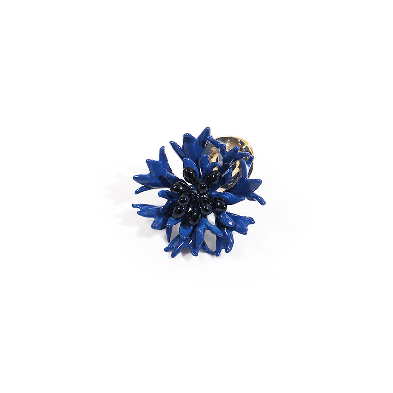 Enamel Blue Cornflower Brooch
