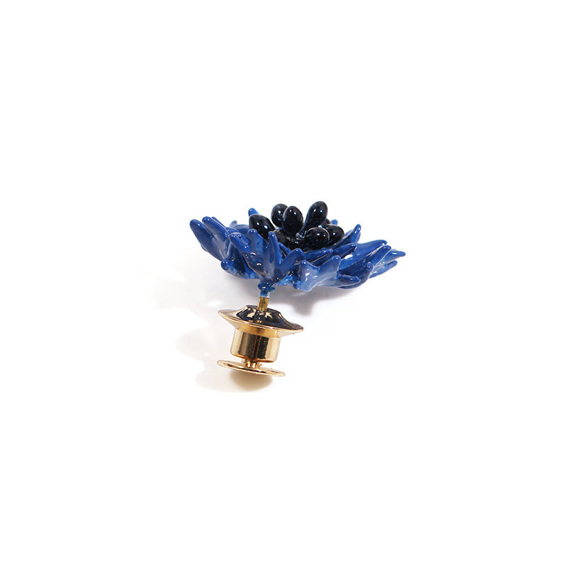 Enamel Blue Cornflower Brooch