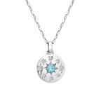 Hexagram-Enclosed Designer Apophyllite Sterling Silver Necklace