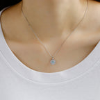 Hexagram-Enclosed Designer Apophyllite Sterling Silver Necklace
