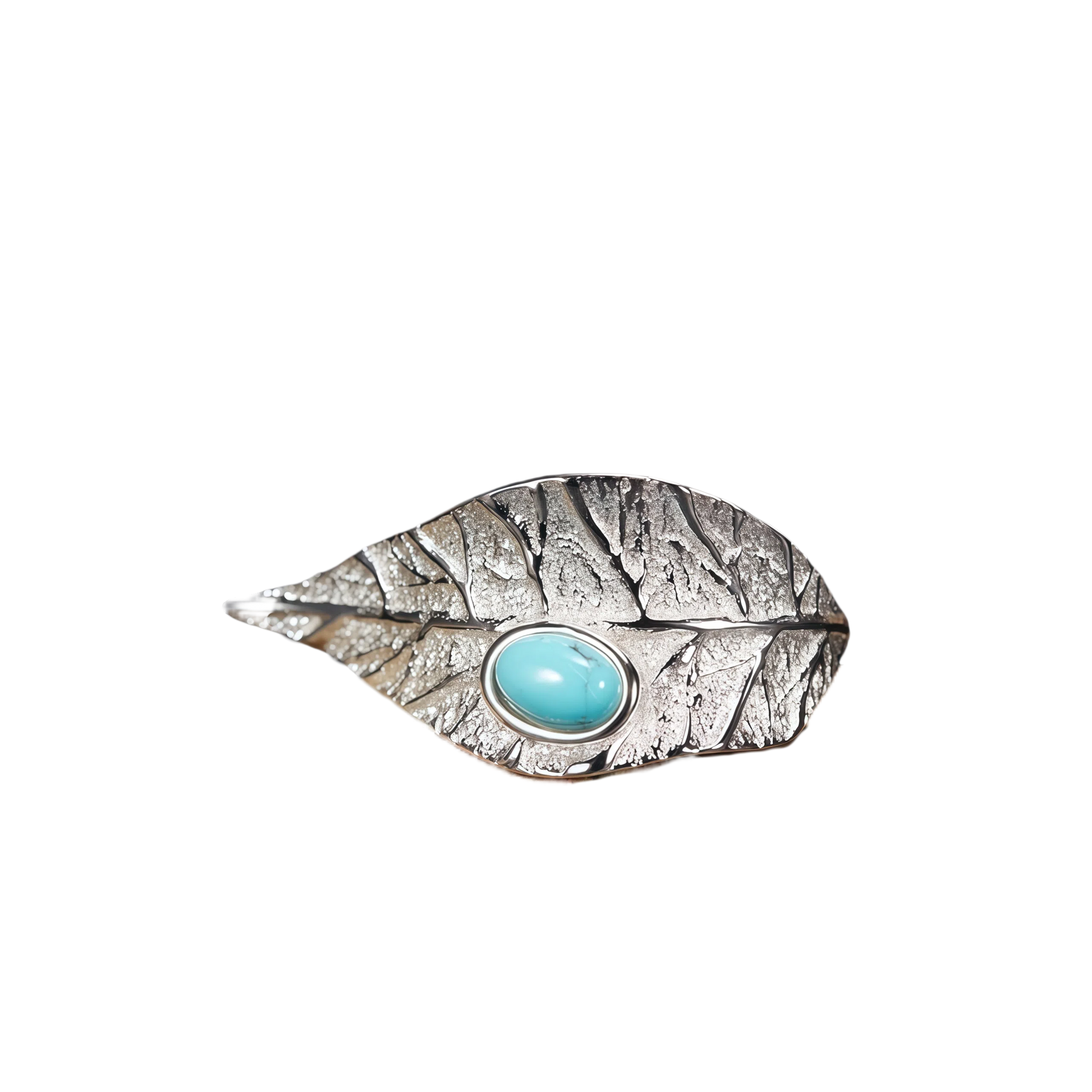 Artistic Leaf Natural Gemstone Open Ring